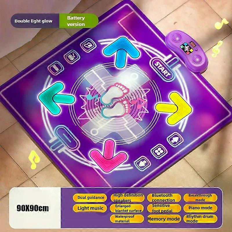 Dance Mat Toys Bluetooth Music Exercise Fitness Game Mat with LED Lights Height Increase Jump Training for Children Gifts