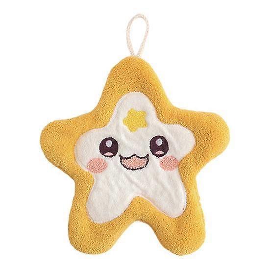 Ocean Themed Shell Hand Towel Fleece Washcloth Soft Absorbent Hanging Coral Hanging Cord Bathroom