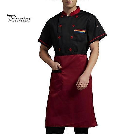 2 Pcs/Set Chef Shirt Apron Set Stand Collar Double-breasted Long Sleeve Unisex Soft Breathable Stain-resistant Cook Shirt Bakery Coffee House Diner