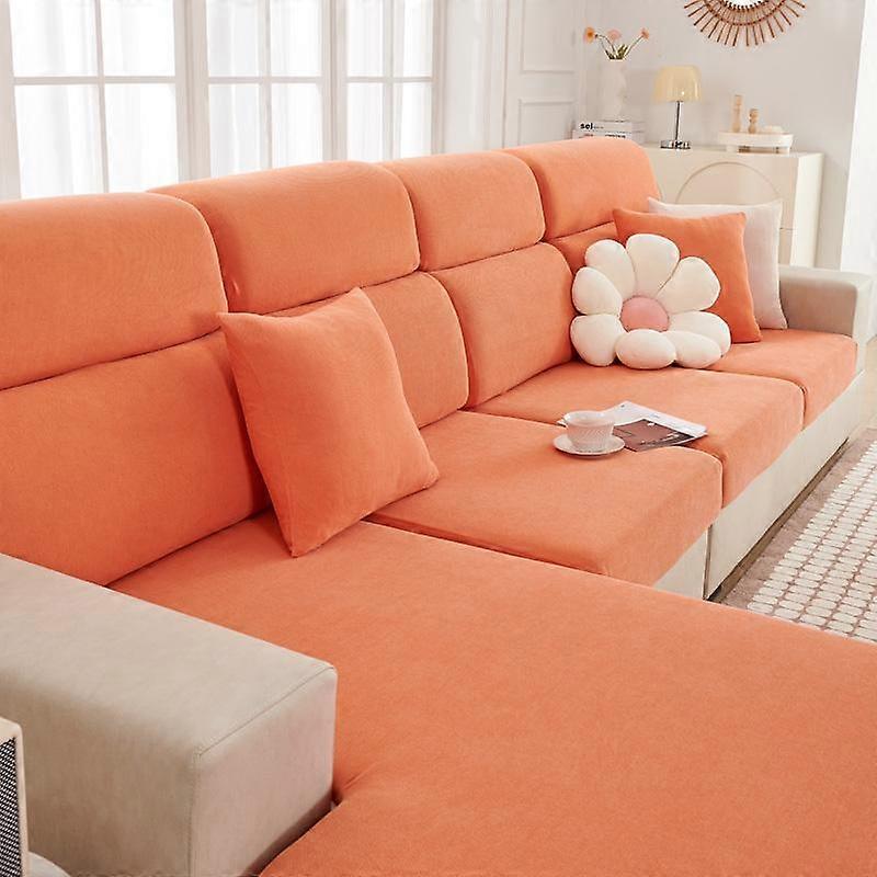 Adjustable Elastic Sofa Cover for Living Room Chaise Lounge Plain Extendable Convertible Protective Couch Cushion Seat Covers
