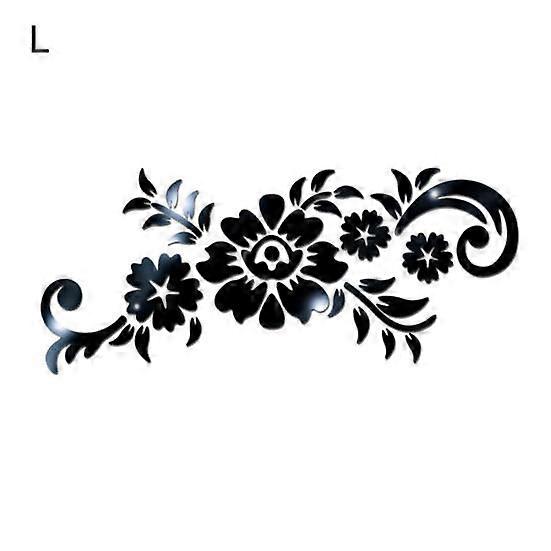 Acrylic 3D Mirror Flower Pattern Wall Sticker Wallpaper Home TV Background Decal