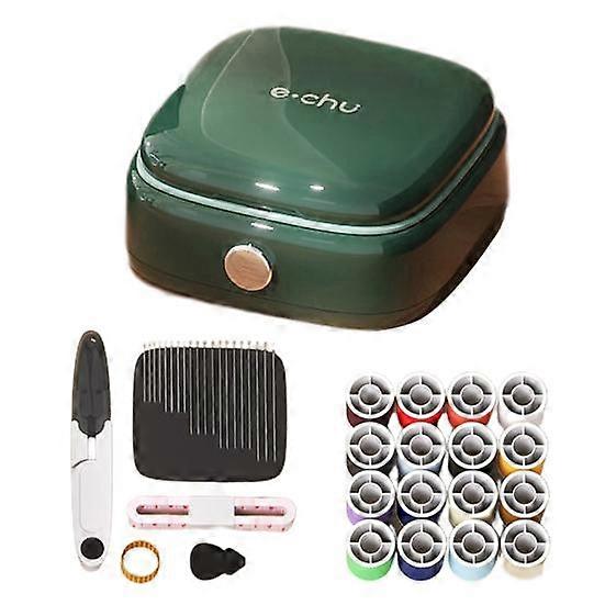 1 Set Magnetic Sewing Box with 20 Needles 16 Thread Scissors Tape Thimble