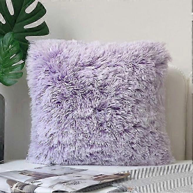 18" Soft Fur Double faced Plush Throw Pillow Cases Home Decor Sofa Cushion Cover