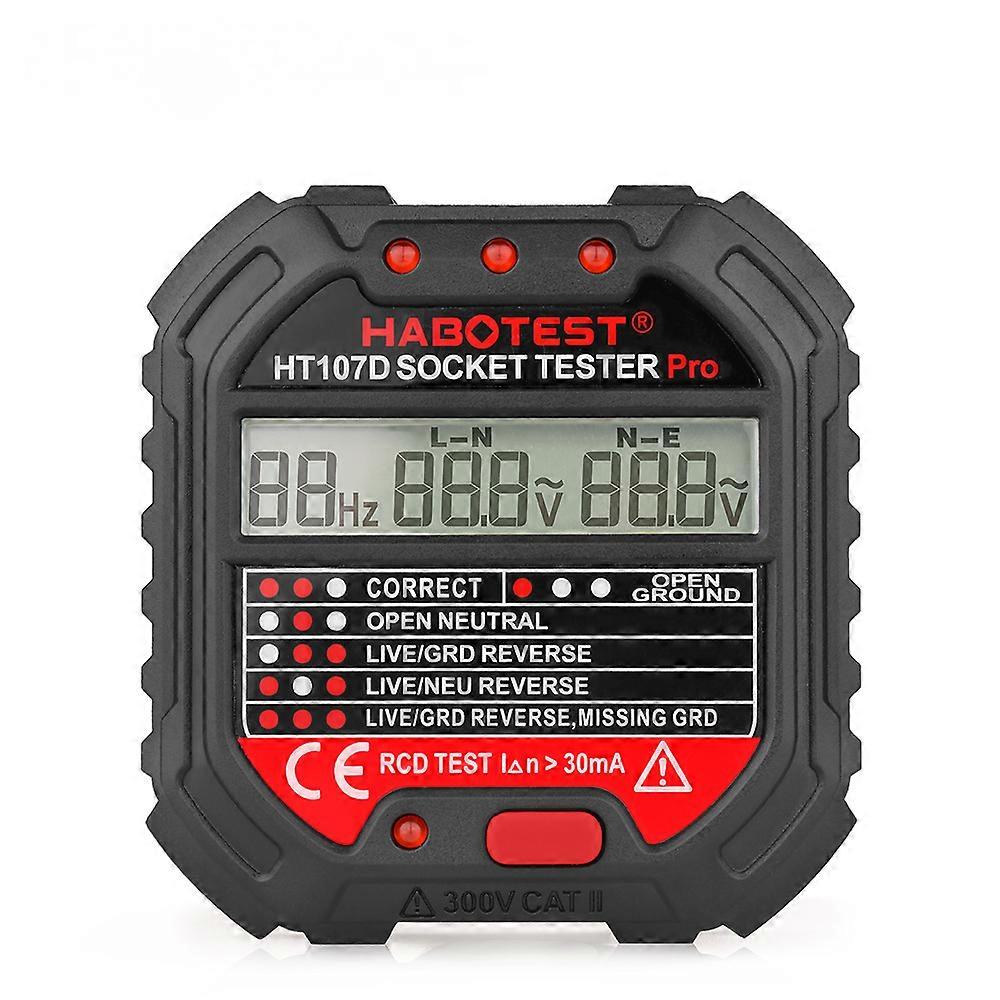 HT107D digital display slot tester Electrical ground wire detector plug phase detector electroscope_Special Gift