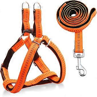 Quick Fit Design, Adjustable Dog Harness With Custom-fit Adjustable Straps And Double Cord For Stability, Stylish & Unique Design Featuring Orange