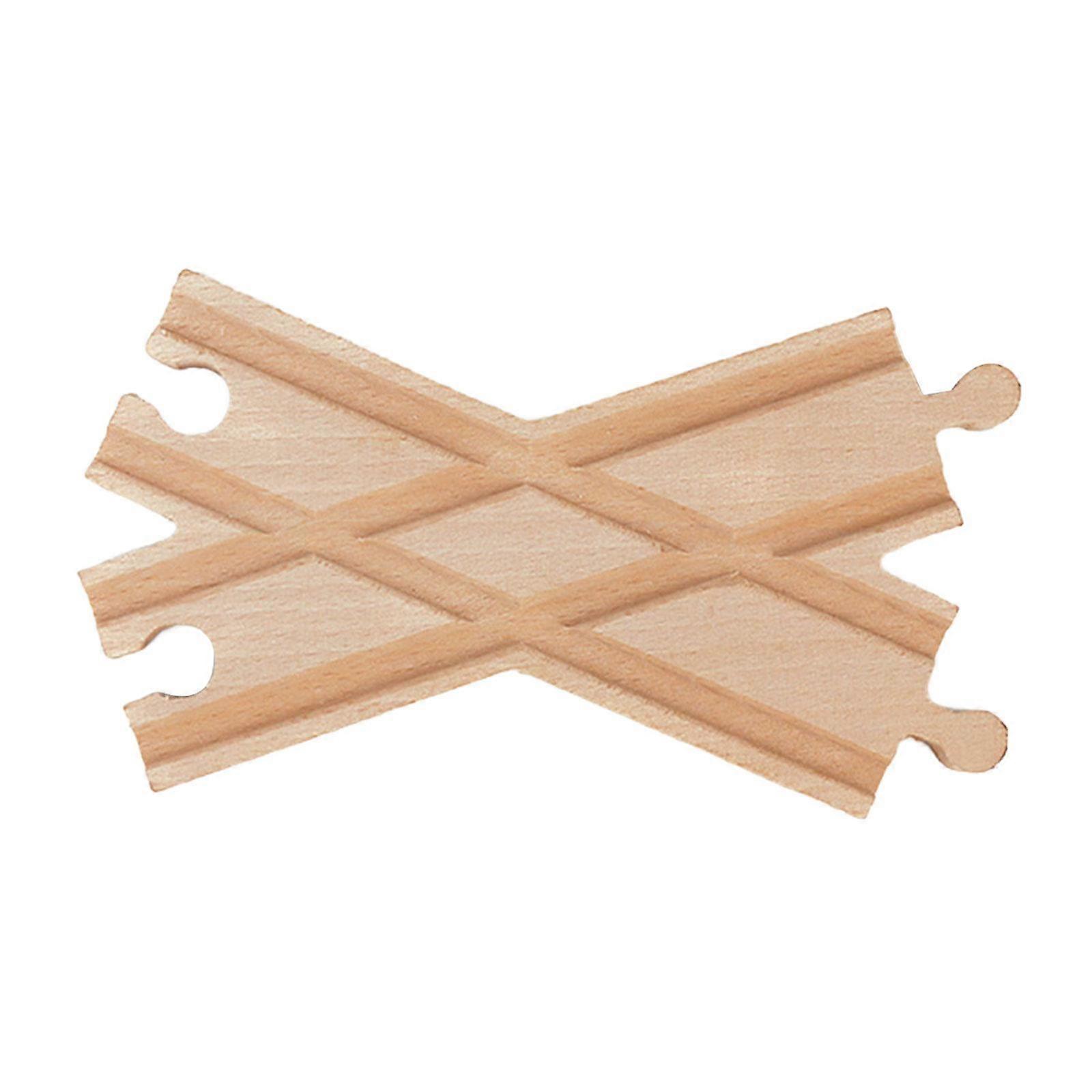 Wooden Train Track Switch Track Accessories Building Railway Assemble Blocks,