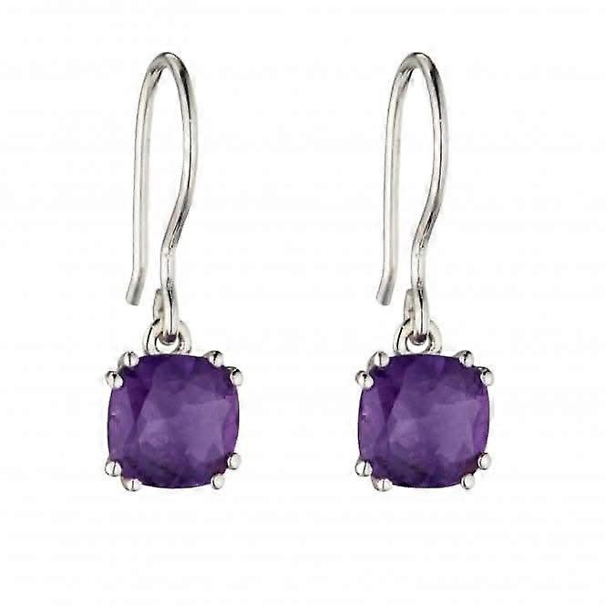 Orecchini a cuscino in argento sterling ametista E5848M