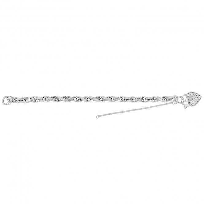 Acotis Silver Charm Bracelet Victorian With Heart Padlock G2337