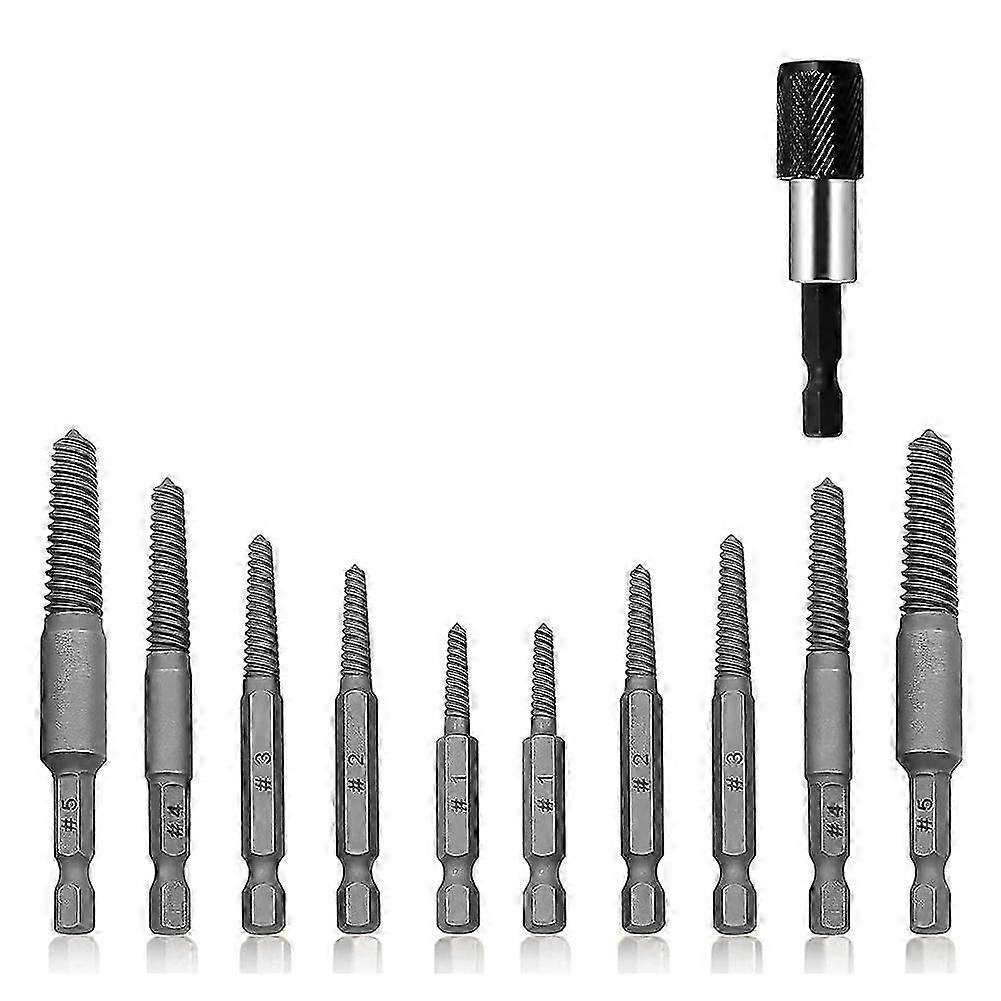 11PCS Damaged Screw Extractor Set,Screw Remover & Extractor Bit Set,5 Practical Sizes with Quick St