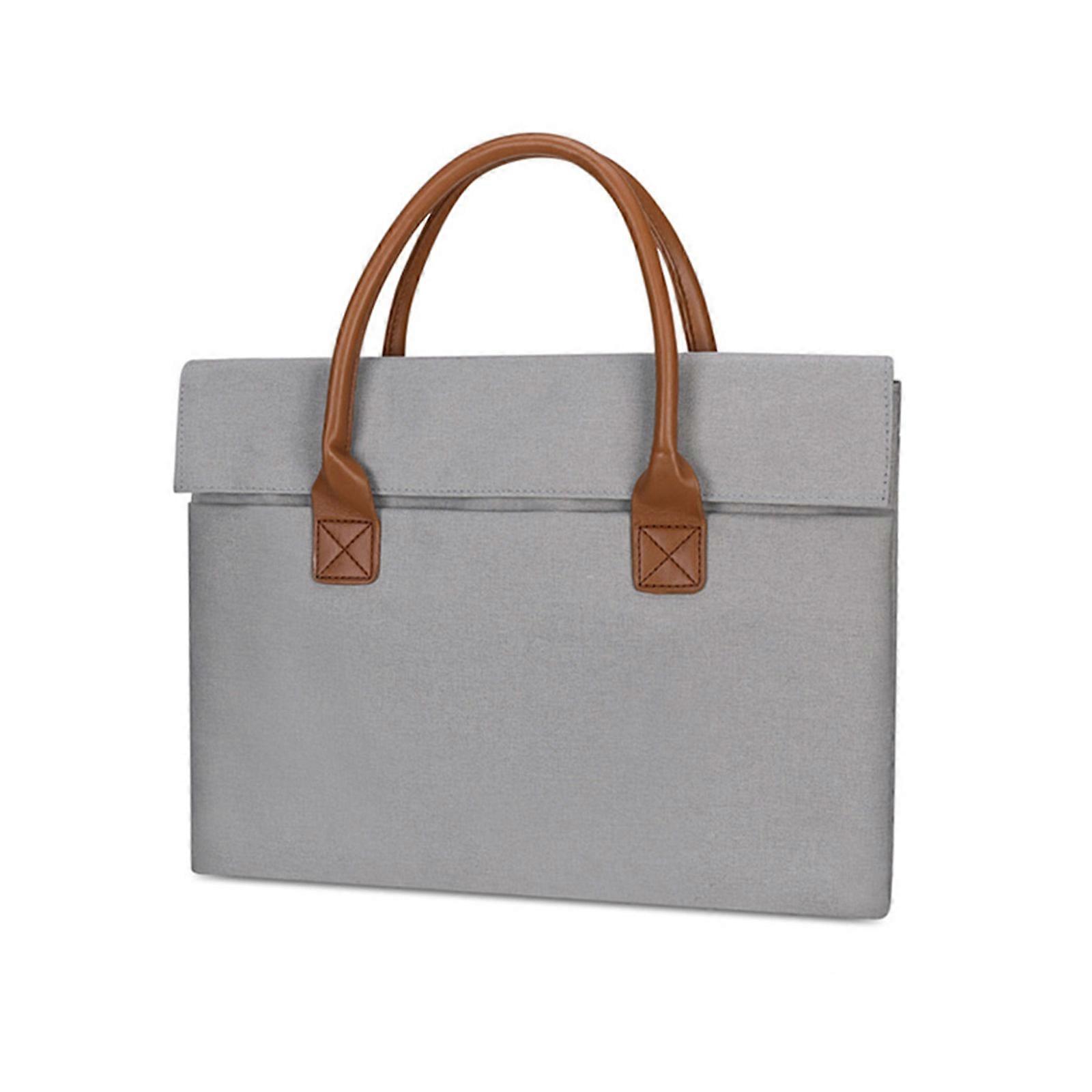 Laptop portátil Bolsa Simples Business Briefcase Homens de grande capacidade Bolsa de armazenamento Bolsa para laptop de 13-15 polegadas cinza claro 13 polegadas