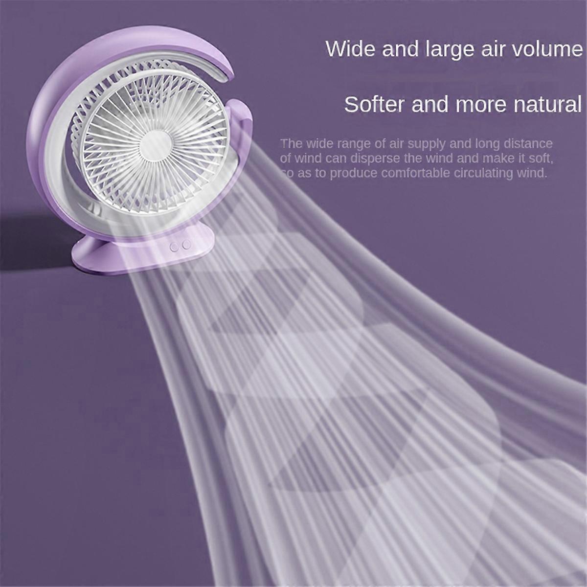 Desk Lamp Fan 2400mAh Desktop Runner Light,Yellow