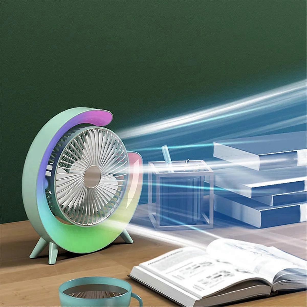 USB Rechargeable Fan 180°Adjustable Camping Fans 3 Speeds Blue