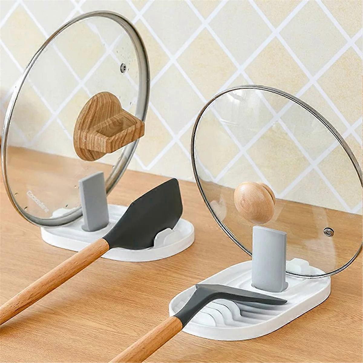 Foldable Pot Lid Rack, Spatula Rack, Integrated Storage Rack, Pink