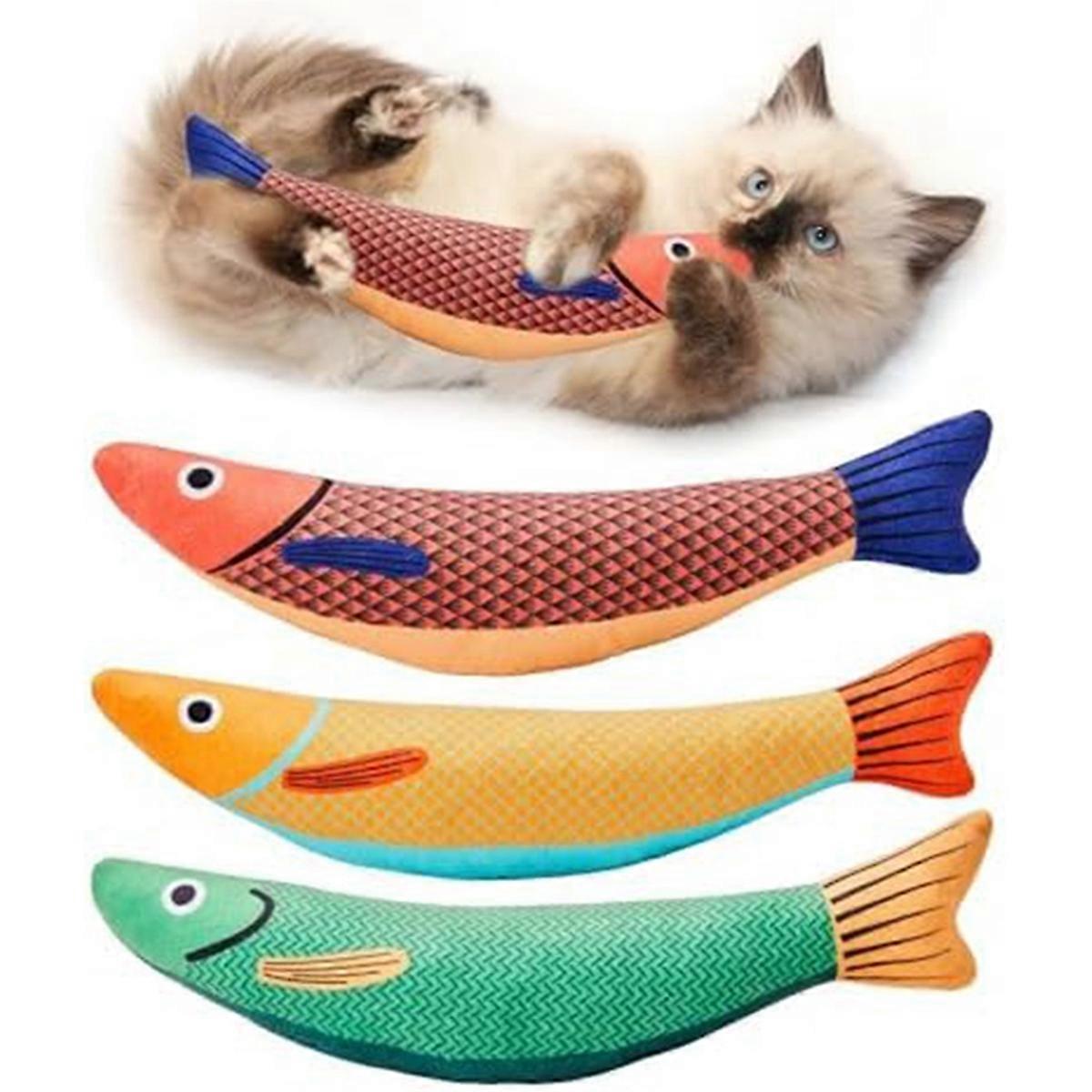 3 Pcs Cat Toys Saury Fish,Cat Chew Toy Catnip Toys