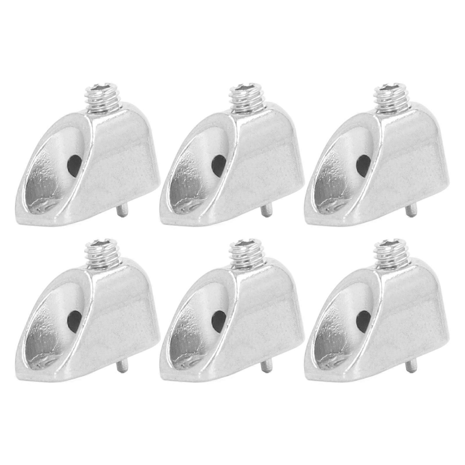 Electric Headless Guitar Locking Nut Zinc Alloy Replacement for 6 String Split Type Silver 