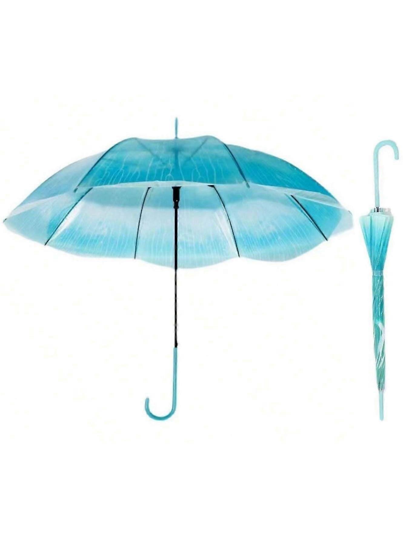 Transparent Romantic Creative Cute Automatic Open J Hook Handle Clear Umbrella for Birthday Gift
