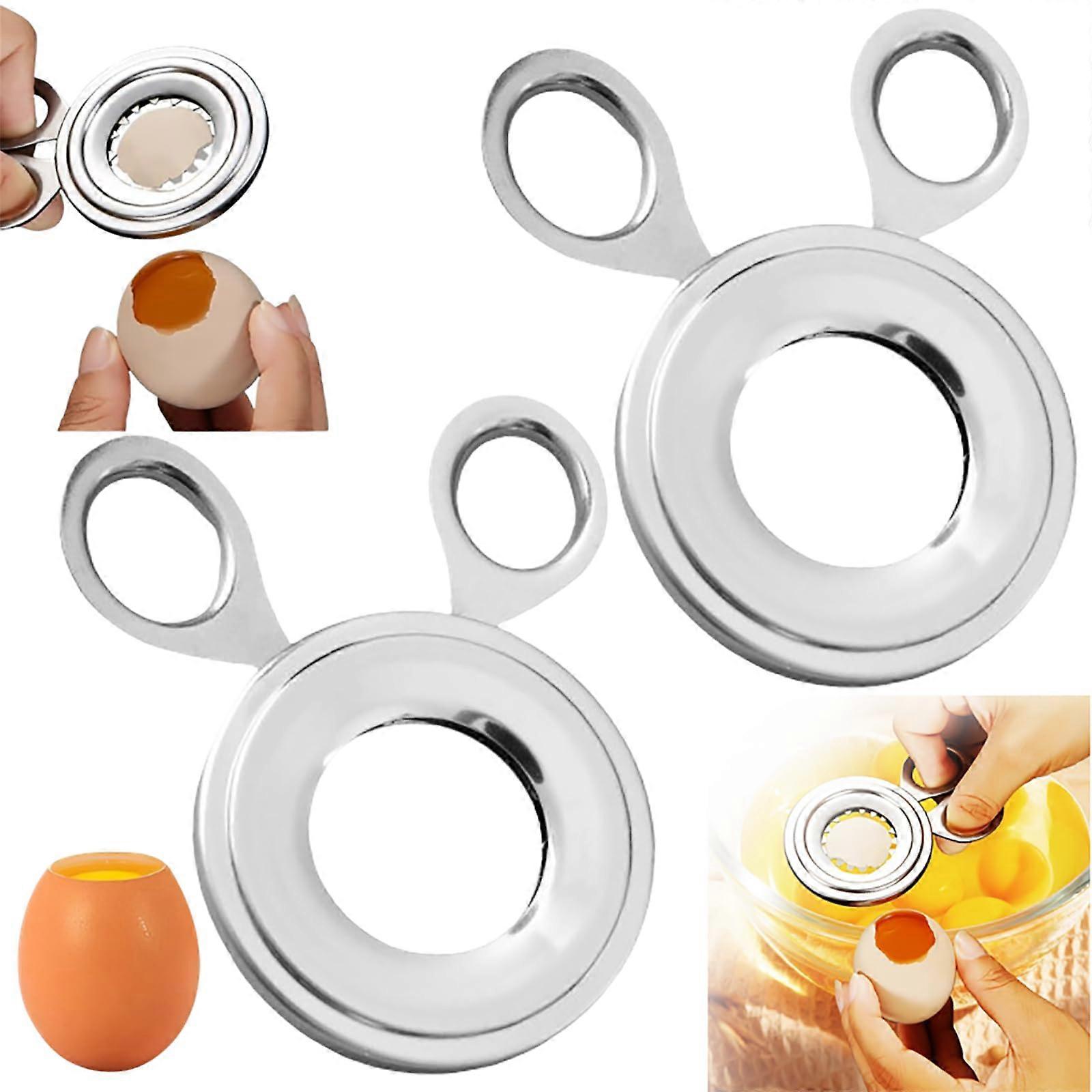 Egg Shell Opener Stainless Steel Egg Cracker Tool Heavy Duty Cutter 2 Pack Kitchen Egg Topper Cutter for Easy Egg Shell Removal