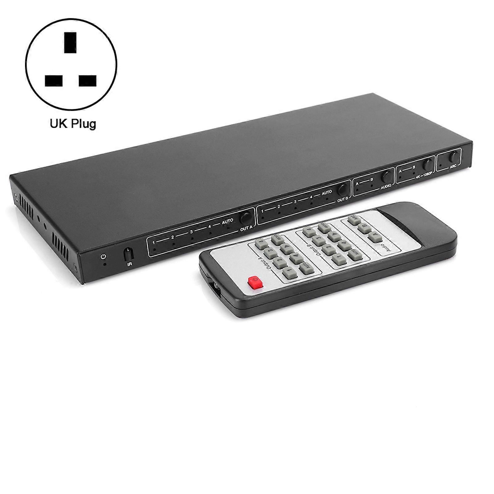 4x2 HDMI 2.0 Matrix Switcher with Audio Extractor/Scale/ARC/EDID Function (100-240V)