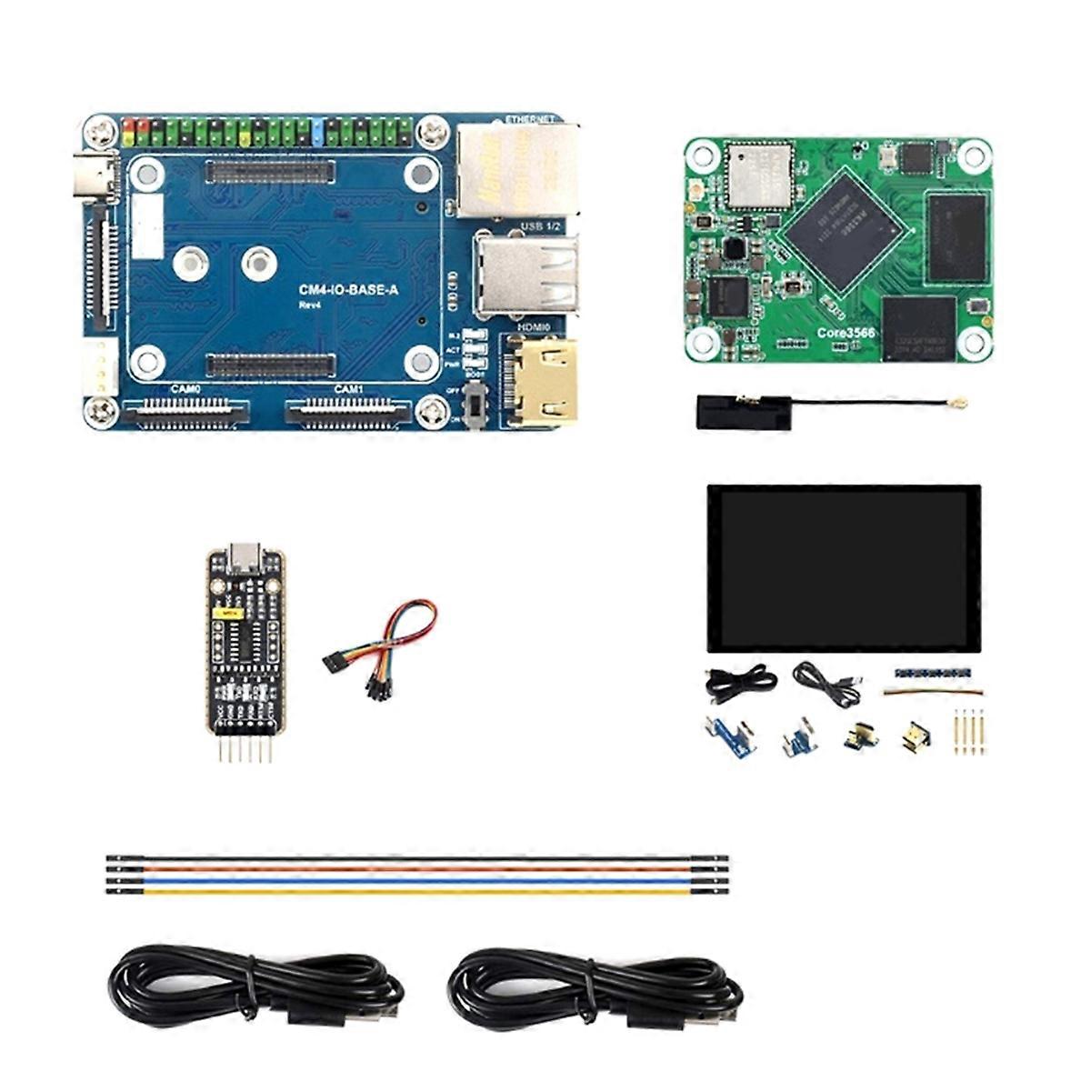 Core3566 Module Kit RK3566 Quad-Core Processor, with 8-Inch -Compatible Touch Screen for CM4 EU PLUG