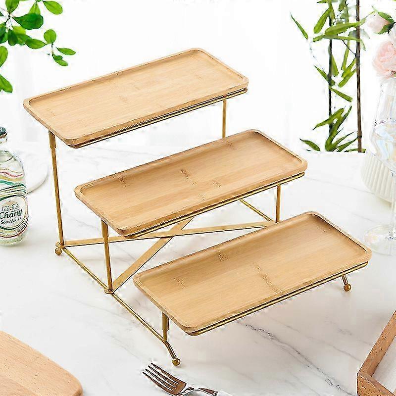 3 Tier Collapsible Sturdier Serving Tray Set for Entertaining Dessert Table Display 12 Inch