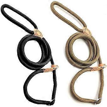 Dog Leash For Small Dogs Durable Adjustable Pet Leash Nylon Training Leash Soft Non-Slip Leash For Small to Medium Dogs Khaki/Black 2 Pack