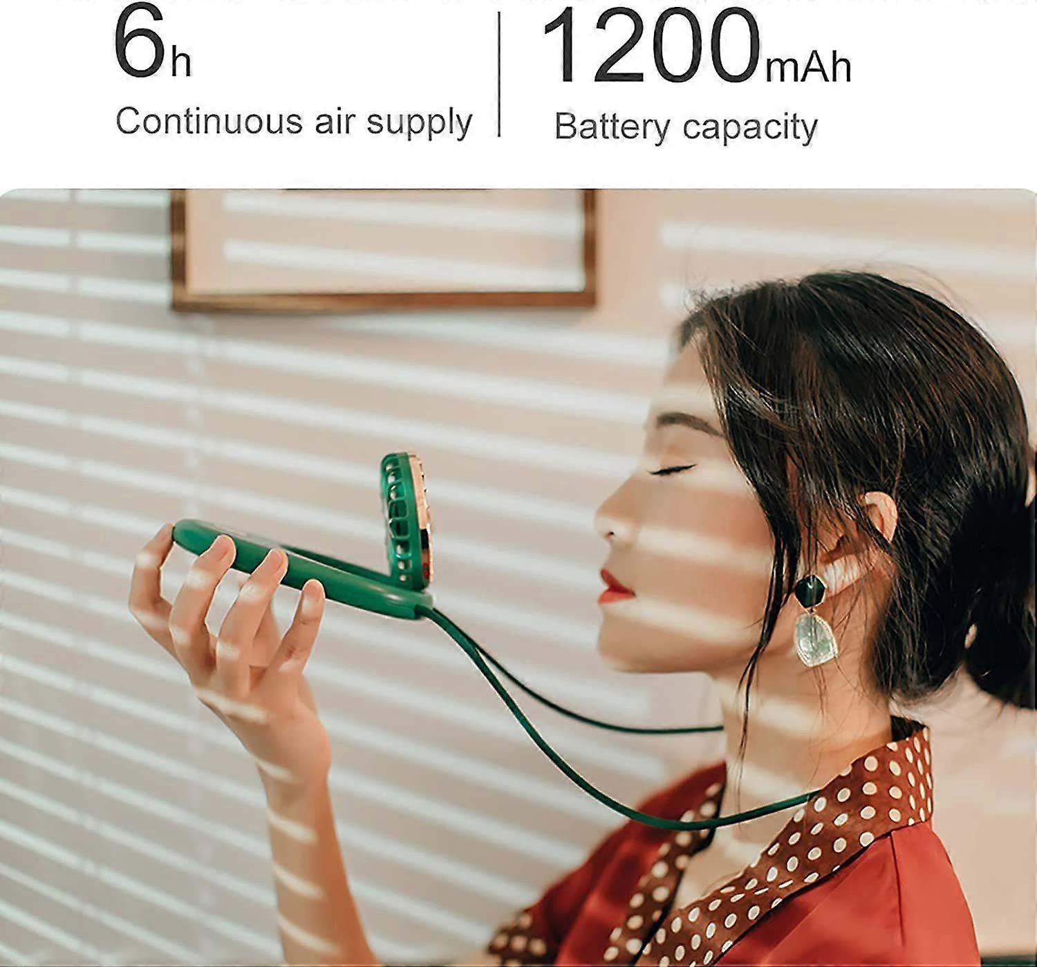 Summer Handsfree Mini USB Charging Fan (Green)