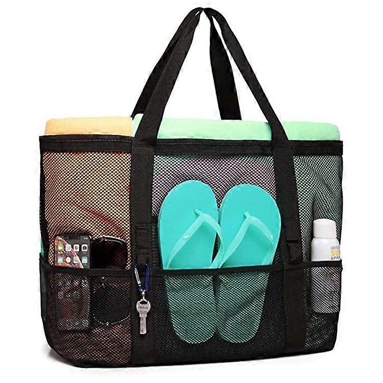 38L Large Mesh Beach Bag With Zipper