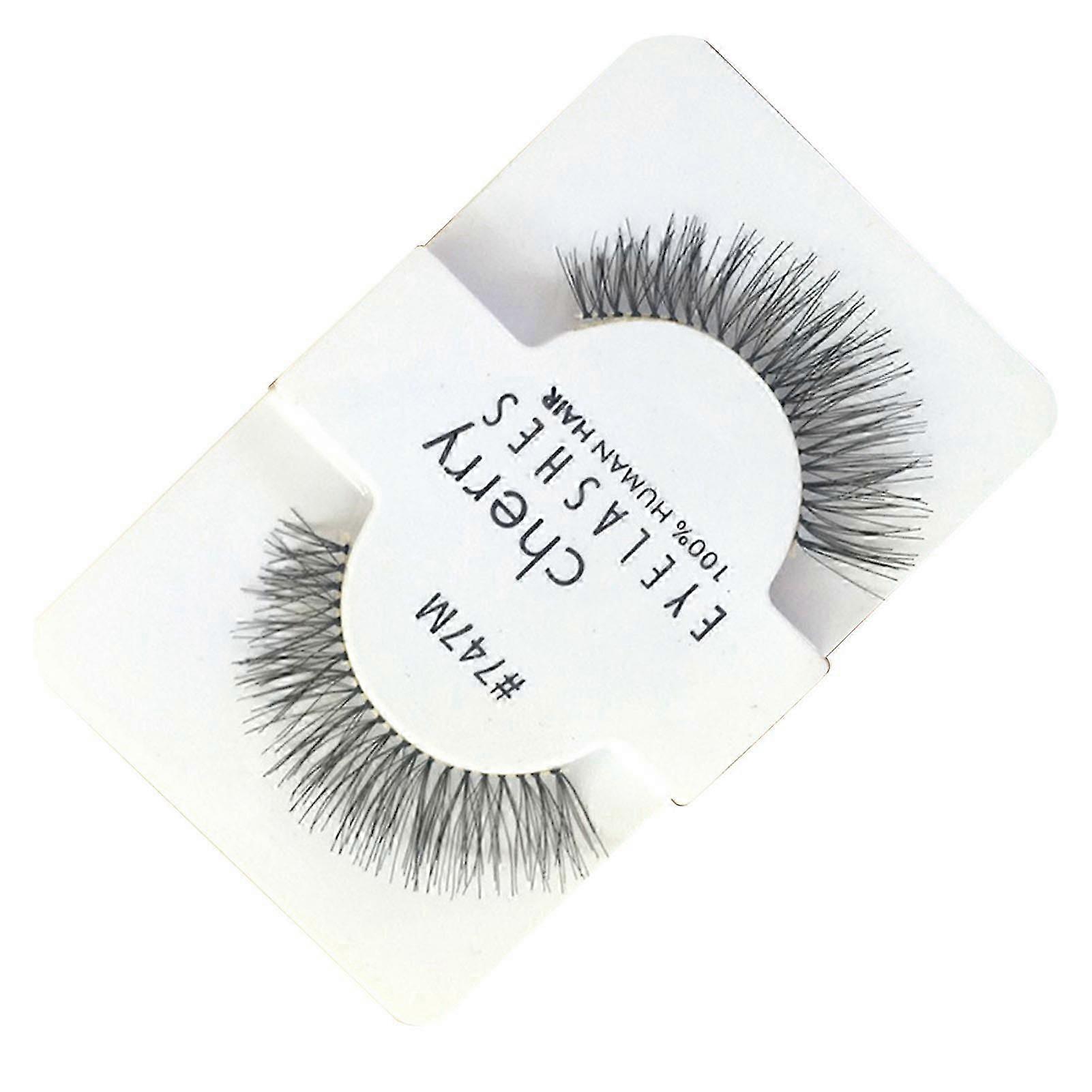 1 Pair Fluffy Extensions Eyelashes Soft Thick Clear Stem Cross False Lashes Extensions for Makeup Use