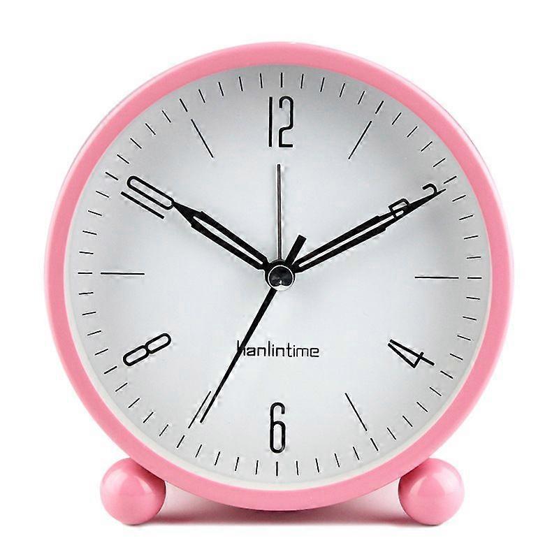 Silent Alarm Clock Non Ticking Analog Alarm Clocks Minimalistic Round Metal Light Alarm Clock