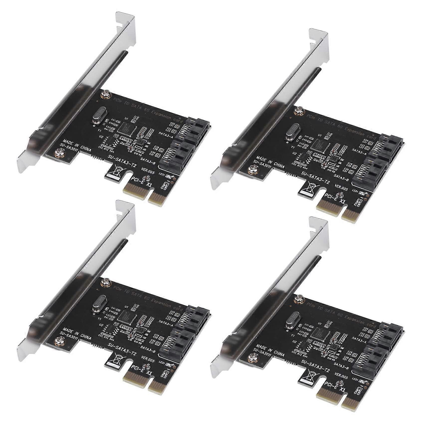 4X PCIe SATA 3.0 Expansion Card Adapter with 2 Ports for SATA 6G, PCI Express 3.0 Compatibility, High-Speed Data Transfer