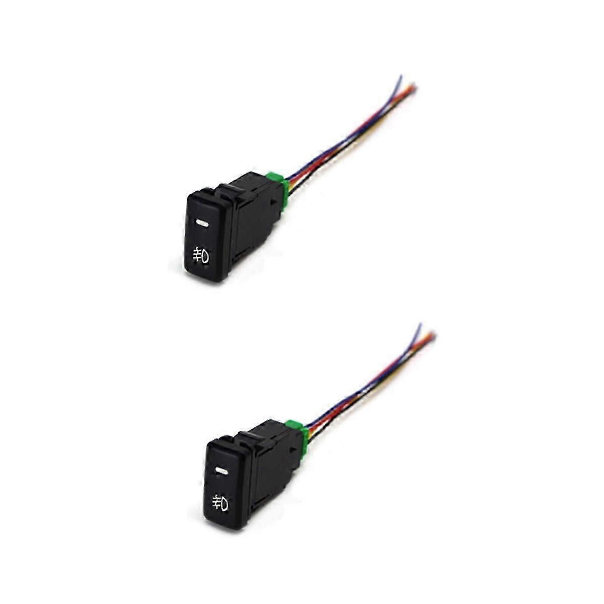 2Pcs Auto Retrofit Switch Waterproof Toggle Switch Fog Lamp Switch with 4 Line Compatible White Light