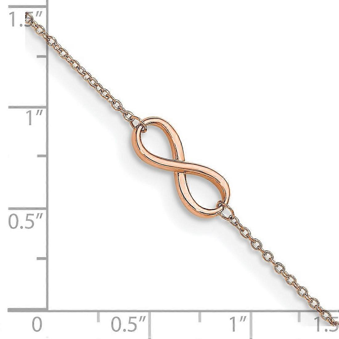 6mm 14k Rose Gold Polished Infinity With 1 Inch Extension Anklet 9  Inch-Anklet for Women -