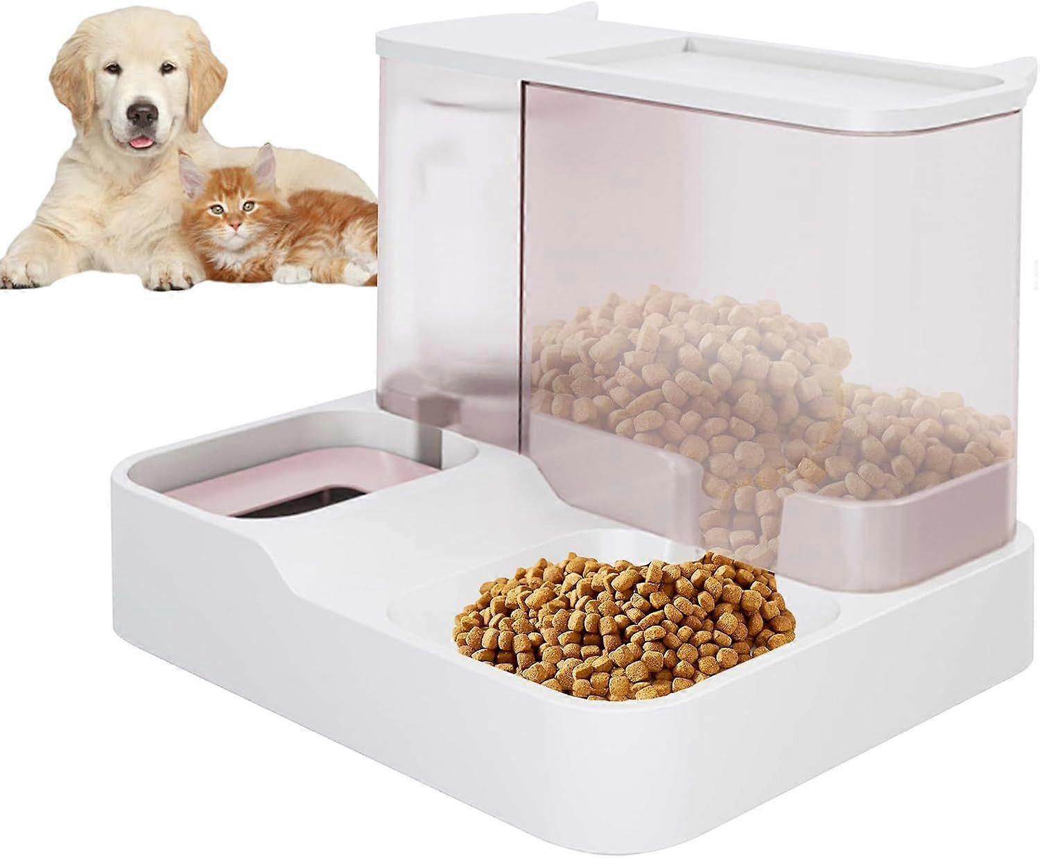 SDIGV Gravity Automatic Cat Feeder Set, 2 in 1 Gravity Pet Food and Water Bowl Set All-in-One Auto Puppy Supply Feeding Watering Supplies for Small Me