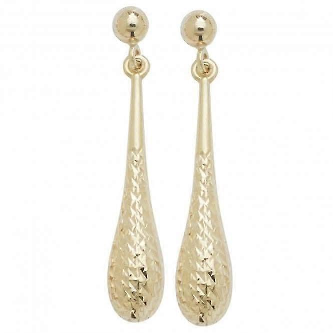 9ct  Yellow  Gold  Water  Drop  Earrings  ES422