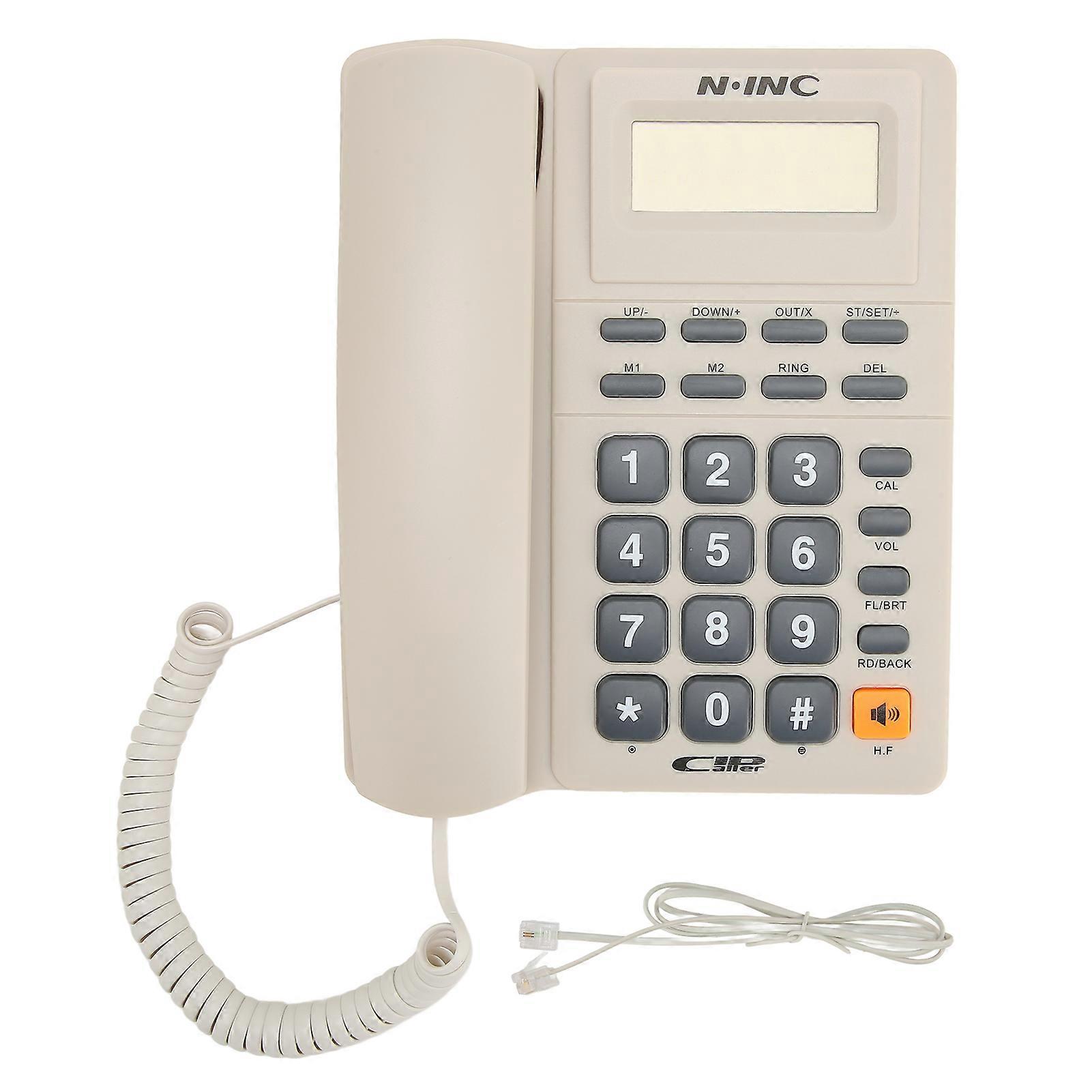 Corded Landline Phone Multifunction Caller ID Display Speed Dial Last Number Redial Desktop Telephone for Home Office