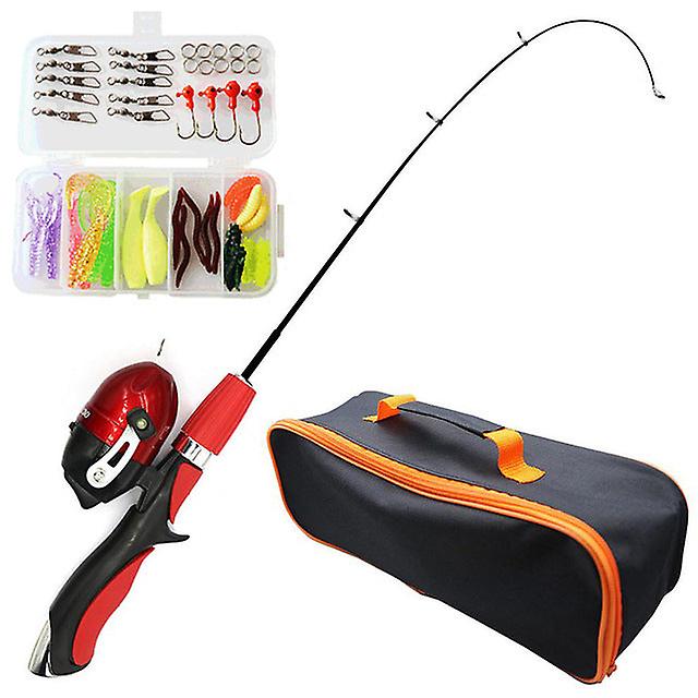 Kids Fishing Pole Set Full Kits With Telescopic Fishing Rod And Spinning Reel Baits Hooks Saltwater Freshwater Travel Pole Set