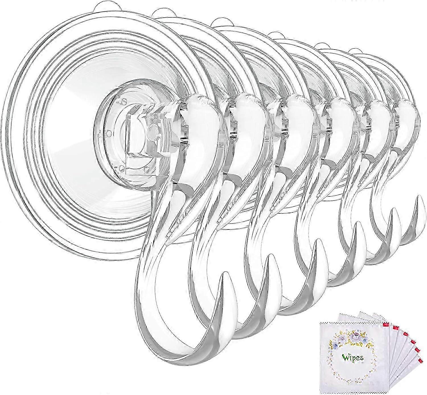 6-Pack Suction Cup Hook Set Without Drilling, for Window Glass