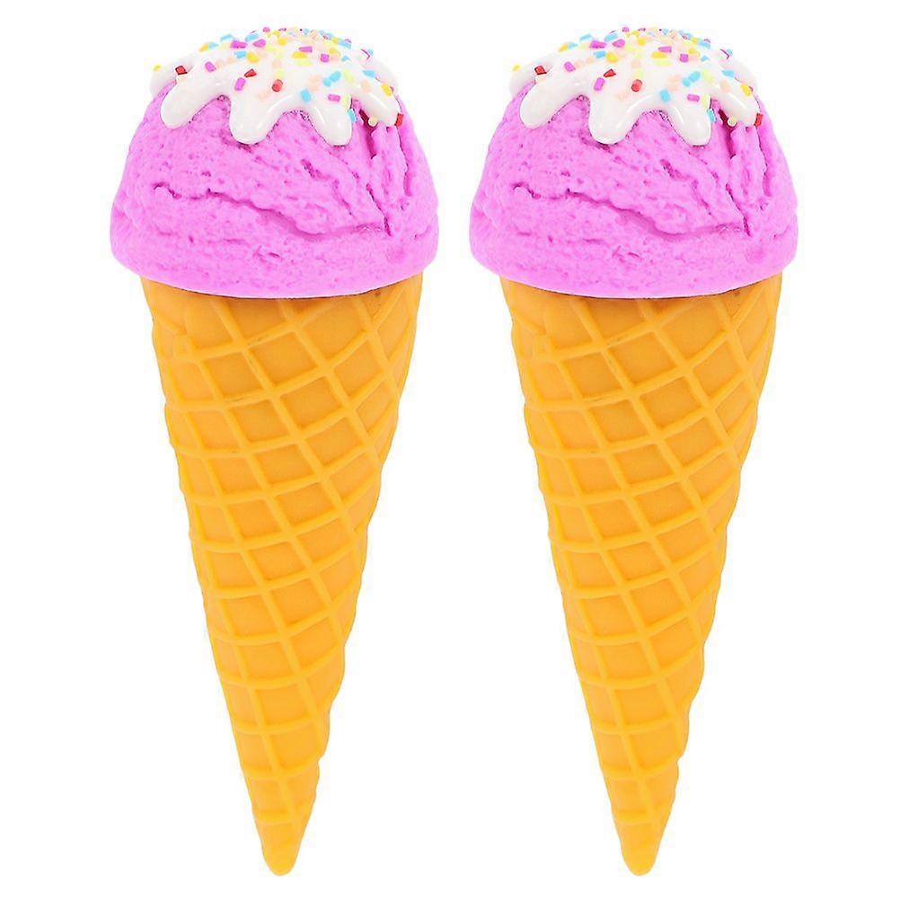2pcs Fake Ice Cream Cone Model for Window Display and Photography Prop Realistic Dessert Toy for DIY Suitable present for Ice Cream Lovers