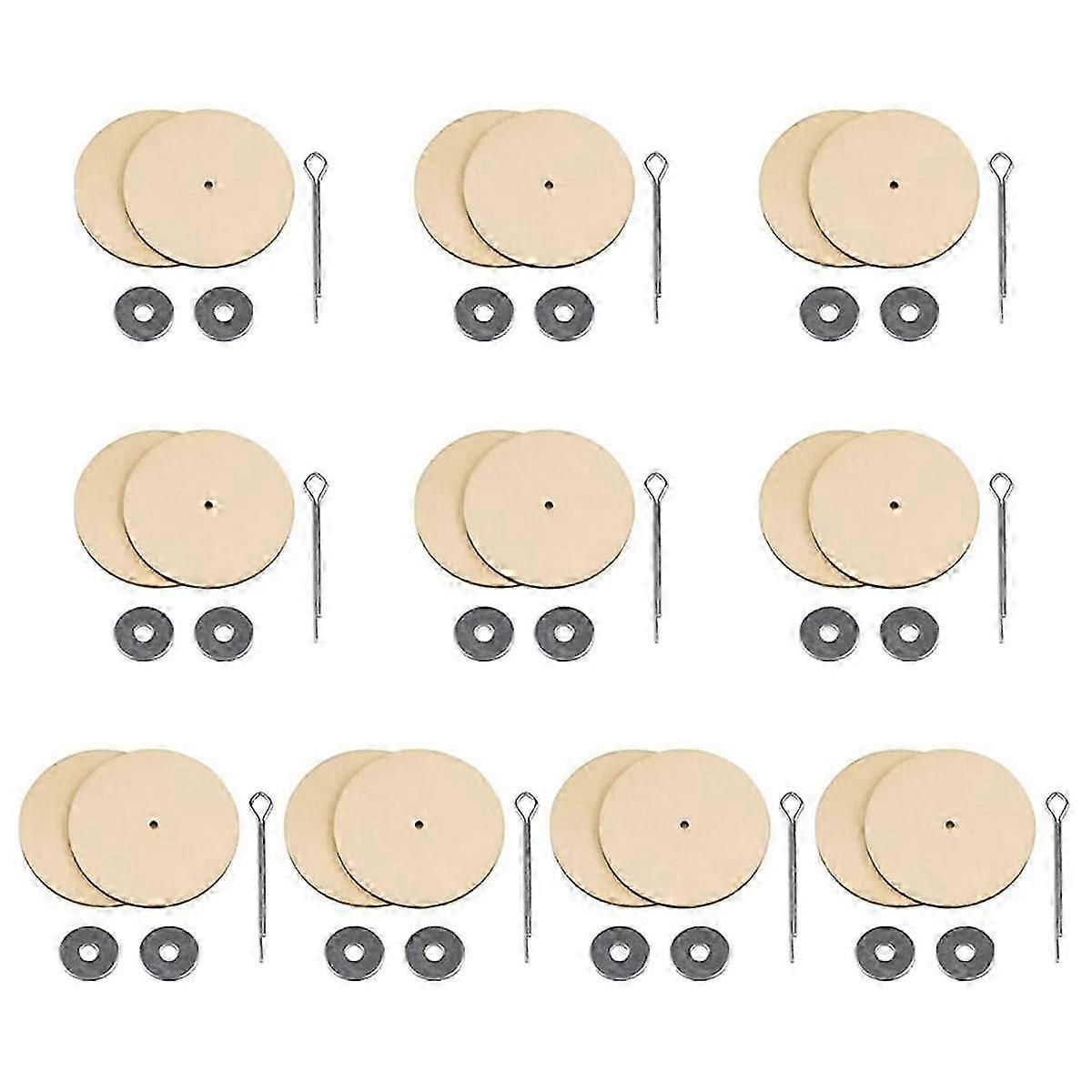 10 Sets Doll Joint Connectors with Cotter Pins, Wooden Fiberboard Disks & Movable Engage Bolts