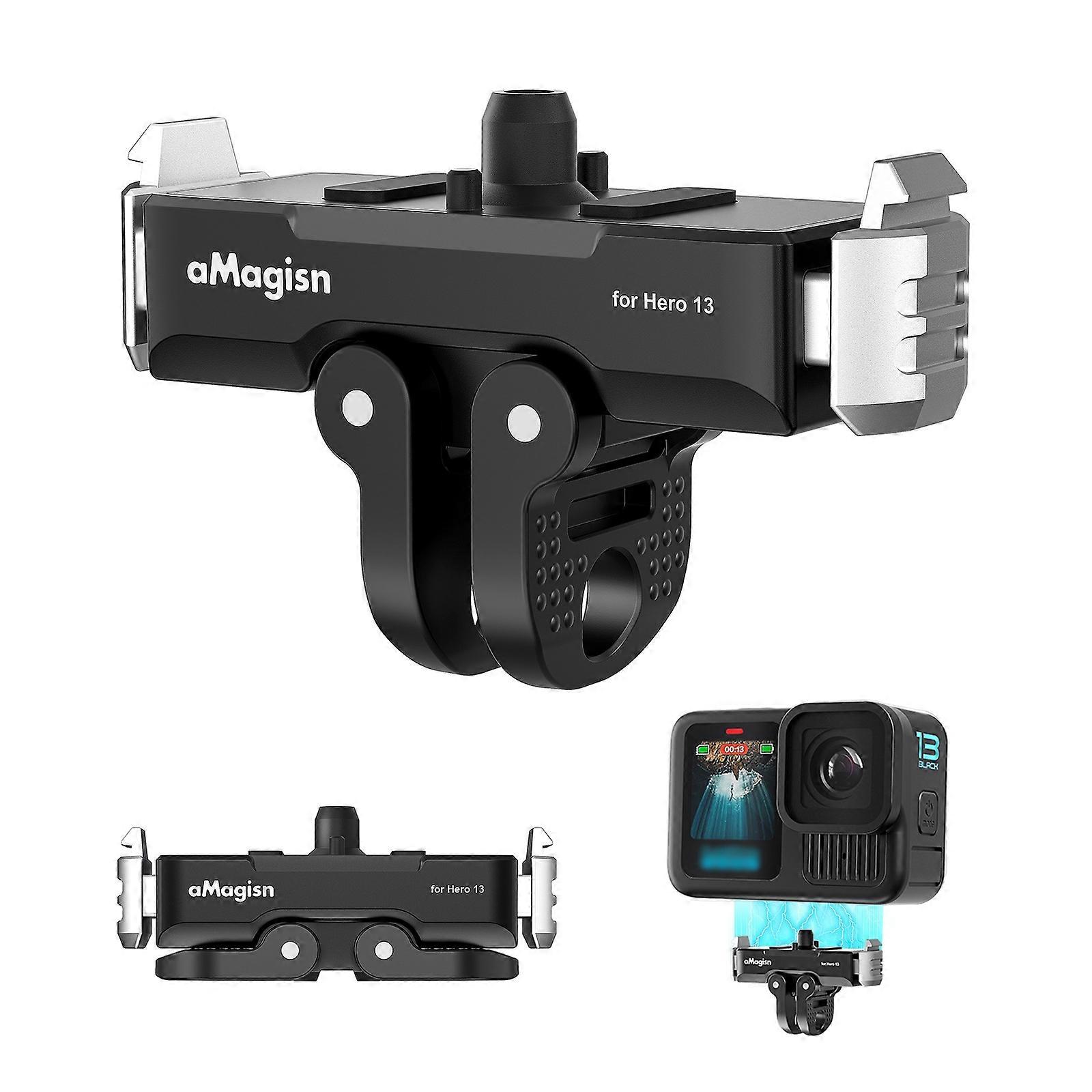 For GoPro HERO13 Black aMagisn Metal Magnetic Quick Release Base Dual Interface Adapter For GoPro HERO13 Metal