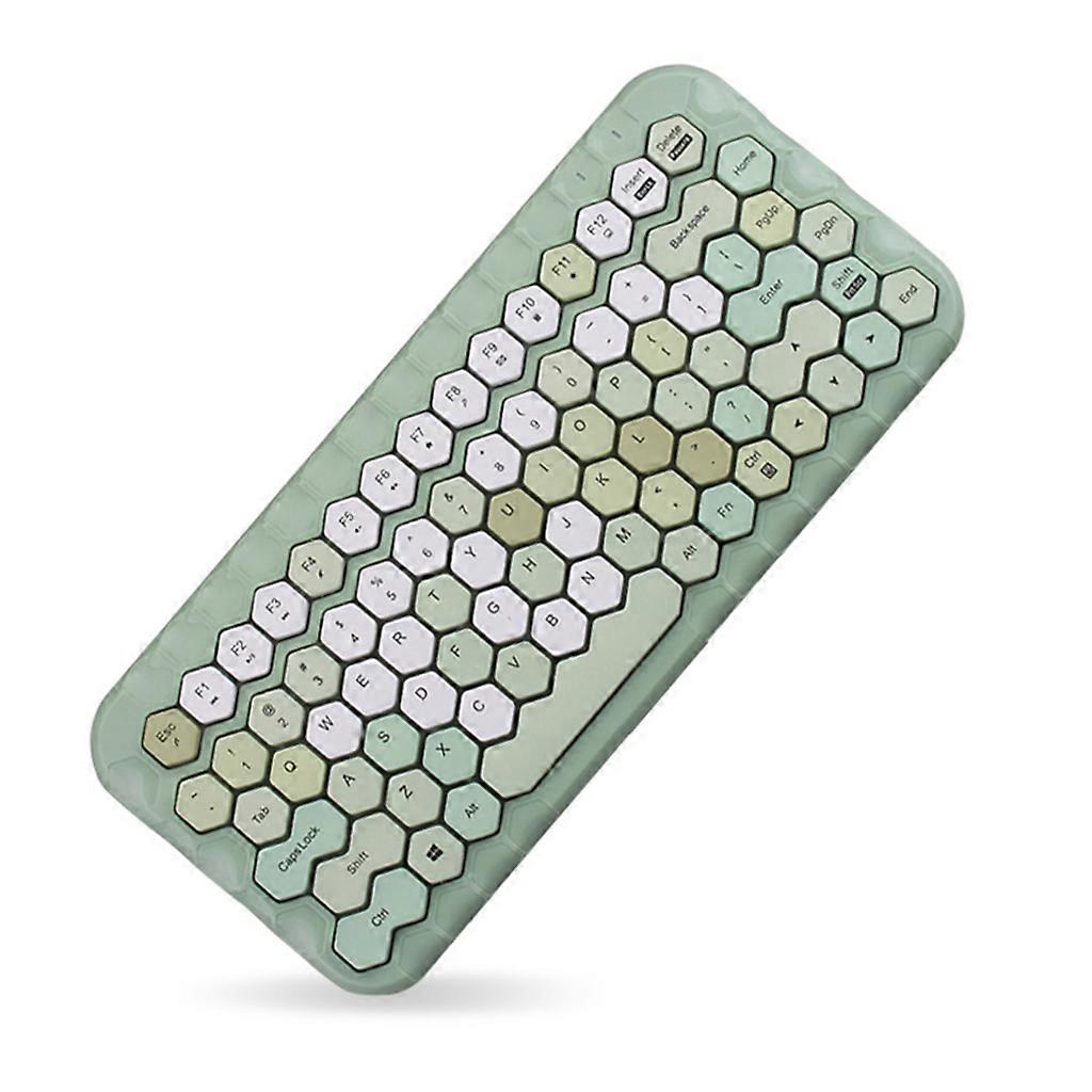 83 Keys Mini Punk Bluetooth-compatible 2.4G USB Wireless Keyboard RGB Mute USB Desktop Office Computer for PC Laptop  Green mix