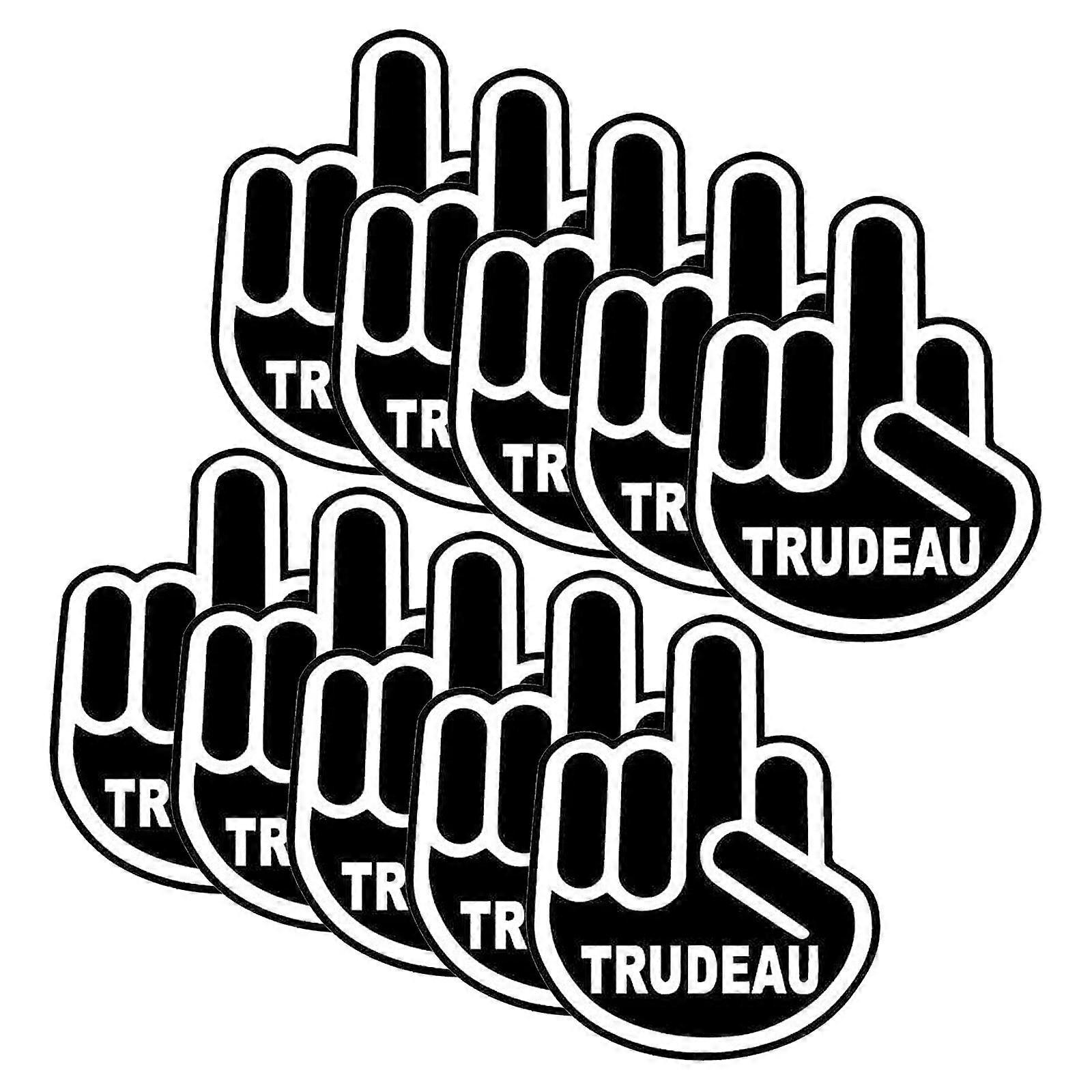 10 Pack Adhesive Fun Trudeau Stickers Novelty Funk Labels for Hydroflasks Laptop Skateboard Car Bumper Bicycle Window Multicolor