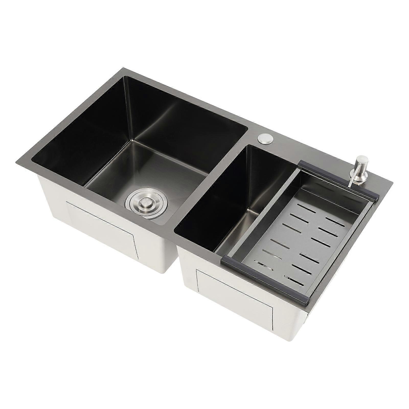 Évier en acier inoxydable, évier de cuisine moderne, évier de cuisine à double cuve