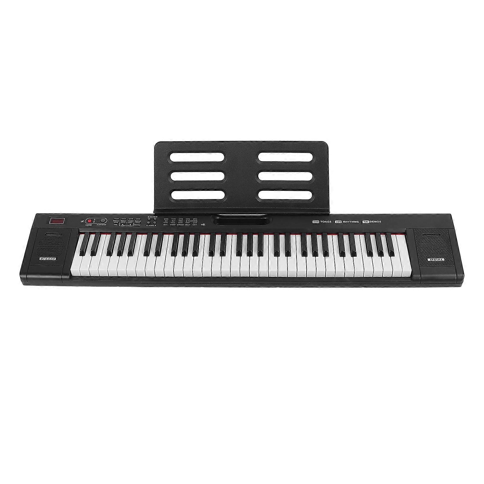 Digital Piano Keyboard 61 Keys Rich Tones and Rhythms Portable Lighting Electronic Keyboard Piano US Plug 