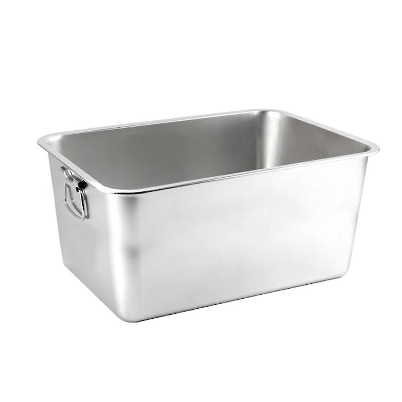 New Rectangular Stainless Steel Cat Litter Box, Durable Low Entry Open Spacious Metal Litter Pan Pet Accessory, Large Size, Set of 2 New Des