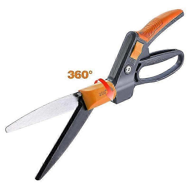 Grass Shears Handheld, Ultra-Sharp Grass Clippers with 360 Degree Swivel Blades, Manual Grass Cutter, Non-Slip Garden Shears, Gardening Scissors, Plan