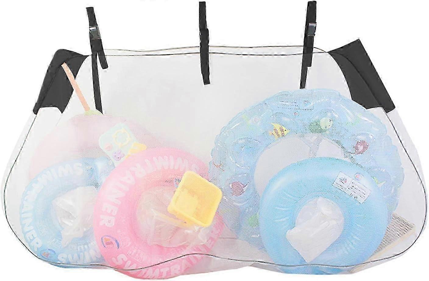 Pool Float Net Storage Bag,Mesh Pool Toy Bag,Toy Storage For Pool, Pool Float Net Storage Bag With Adjustable Straps,Foldable Pool Float Storage Organ