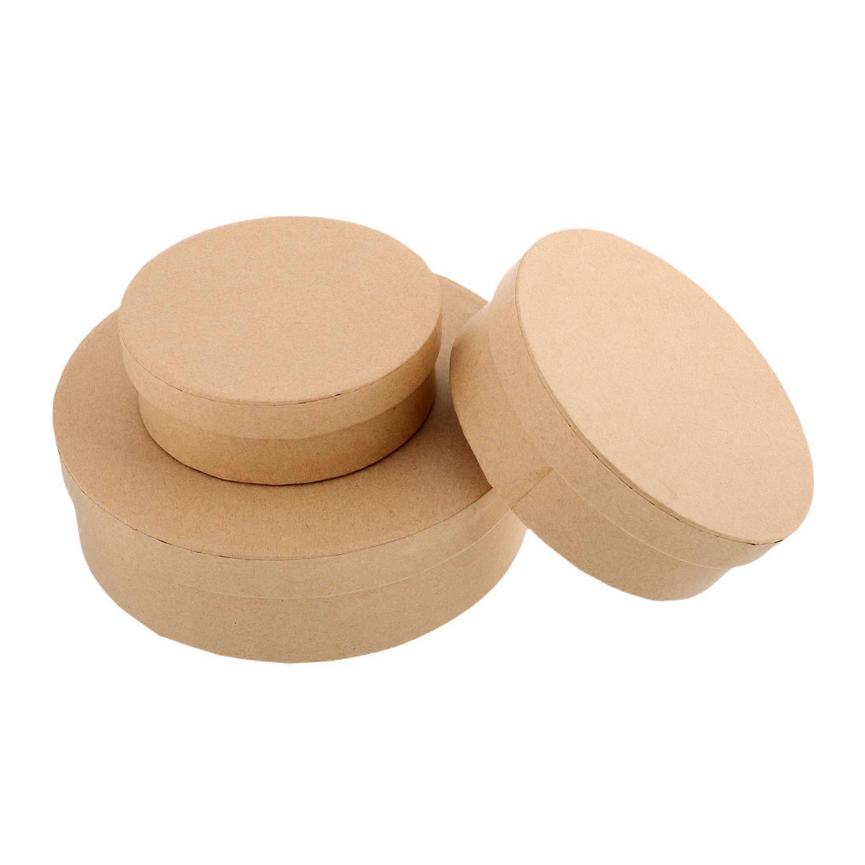 Cookie Candy Boxes 3 Pieces Round Paper Baking Storage Household Bakery Box