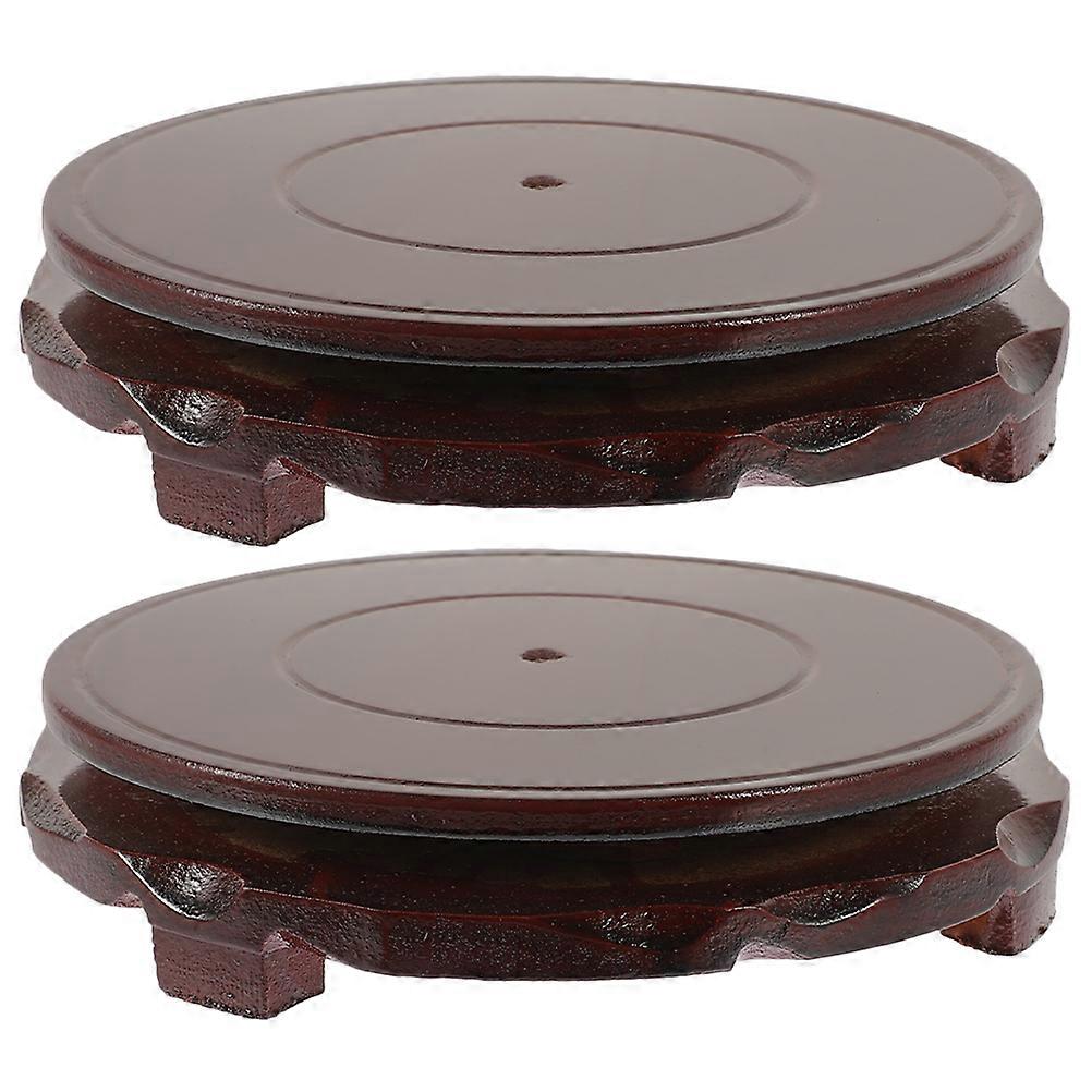 Wooden Flowerpot Holder Display Base Rotating Stand for Home Decoration Craft Storage Durable Easy to Clean