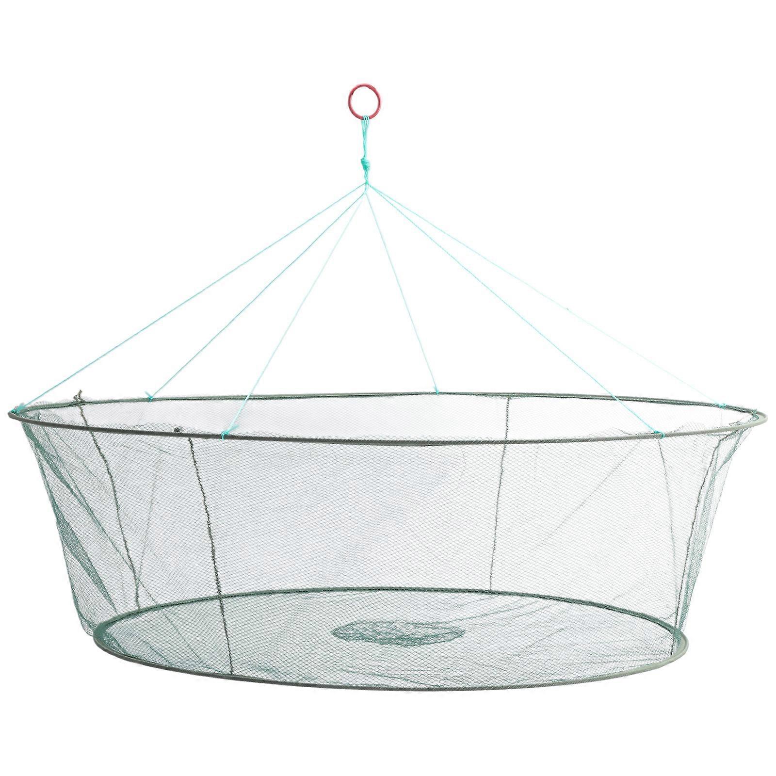 Large Fishing Net Collapsible Fish Landing Net Knotless Fishing Net Safety Foldable Fly Fishing Net Durable Dip Fish Net 100cm